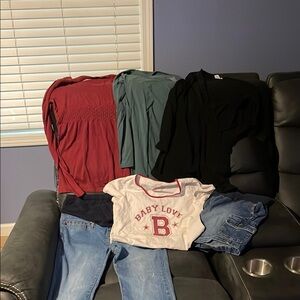 White and Red Short Sleeve Tee Casual Style